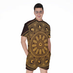 Chinese Zodiac Calendar Signs Print Men's Rompers