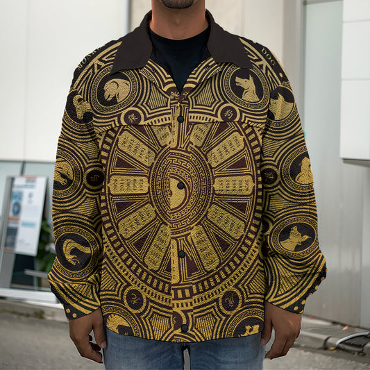 Chinese Zodiac Calendar Signs Print Men's Shirt Jacket