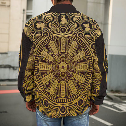 Chinese Zodiac Calendar Signs Print Men's Shirt Jacket