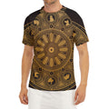 Chinese Zodiac Calendar Signs Print Men's Short Sleeve Rash Guard