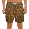 Chinese Zodiac Calendar Signs Print Men's Split Running Shorts