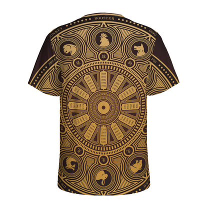 Chinese Zodiac Calendar Signs Print Men's Sports T-Shirt