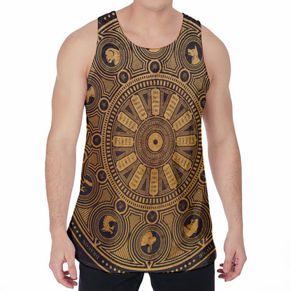 Chinese Zodiac Calendar Signs Print Men's Velvet Tank Top