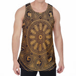 Chinese Zodiac Calendar Signs Print Men's Velvet Tank Top