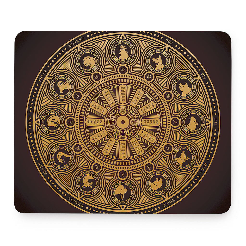 Chinese Zodiac Calendar Signs Print Mouse Pad