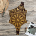 Chinese Zodiac Calendar Signs Print One Shoulder Bodysuit