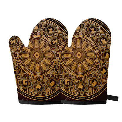 Chinese Zodiac Calendar Signs Print Oven Mitts