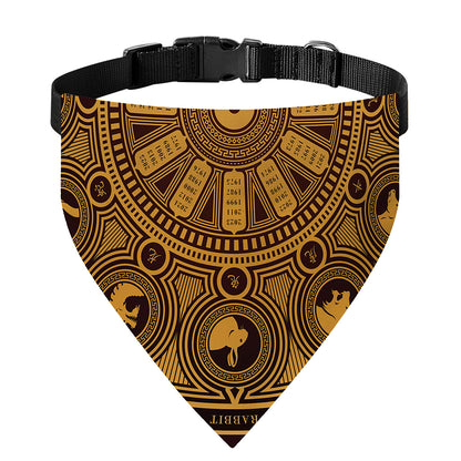 Chinese Zodiac Calendar Signs Print Over The Collar Dog Bandana