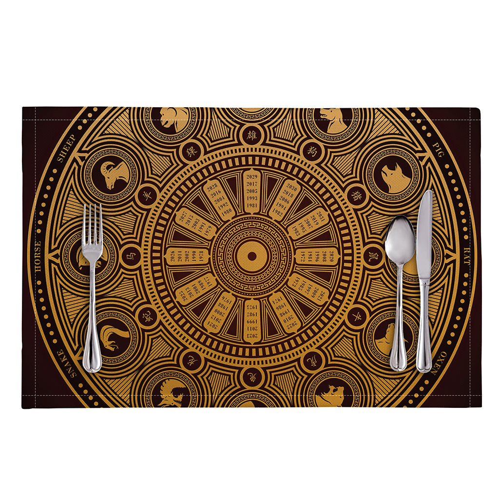 Chinese Zodiac Calendar Signs Print Placemat