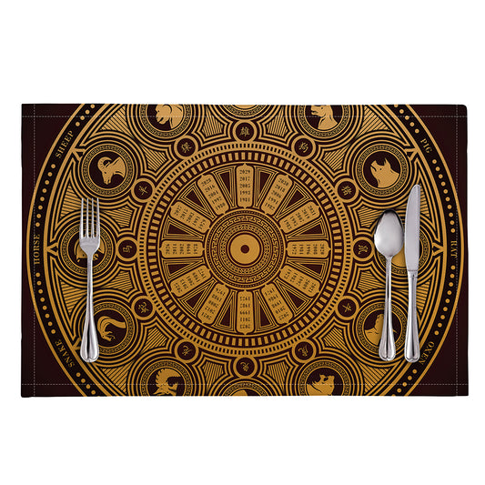 Chinese Zodiac Calendar Signs Print Placemat
