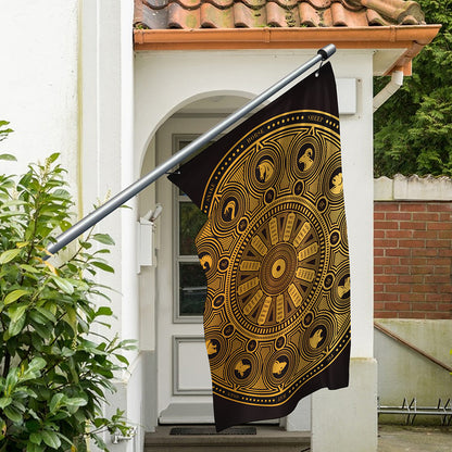 Chinese Zodiac Calendar Signs Print Polyester Flag