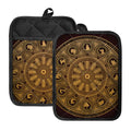 Chinese Zodiac Calendar Signs Print Pot Holders With Pocket