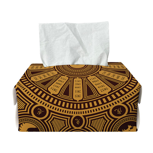 Chinese Zodiac Calendar Signs Print Rectangle Tissue Box Cover