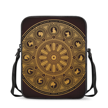 Chinese Zodiac Calendar Signs Print Rectangular Crossbody Bag