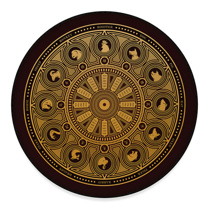 Chinese Zodiac Calendar Signs Print Round Floor Mat