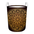 Chinese Zodiac Calendar Signs Print Round Laundry Basket
