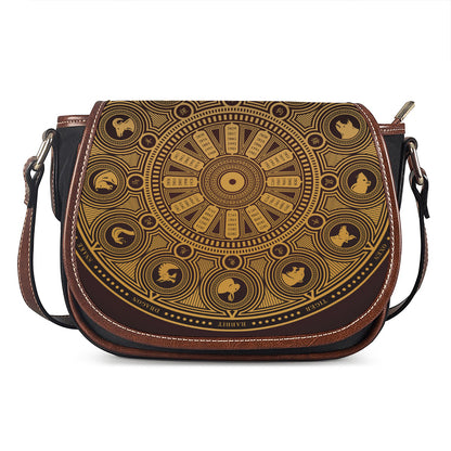Chinese Zodiac Calendar Signs Print Saddle Bag
