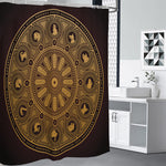 Chinese Zodiac Calendar Signs Print Shower Curtain