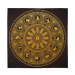 Chinese Zodiac Calendar Signs Print Silk Bandana