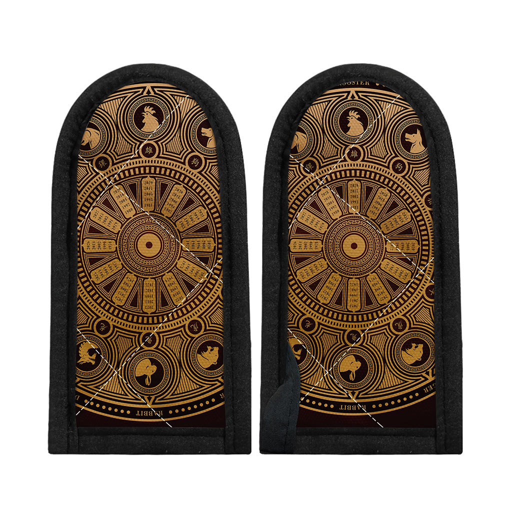Chinese Zodiac Calendar Signs Print Skillet Handle Cover