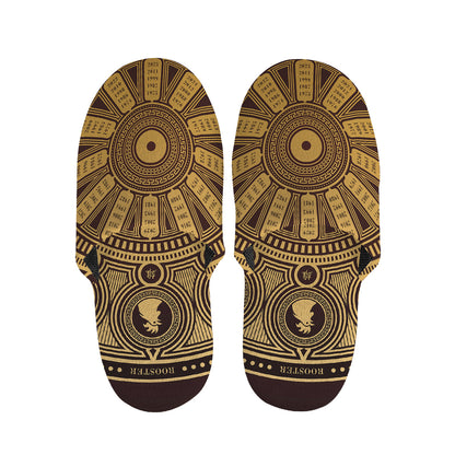 Chinese Zodiac Calendar Signs Print Slippers