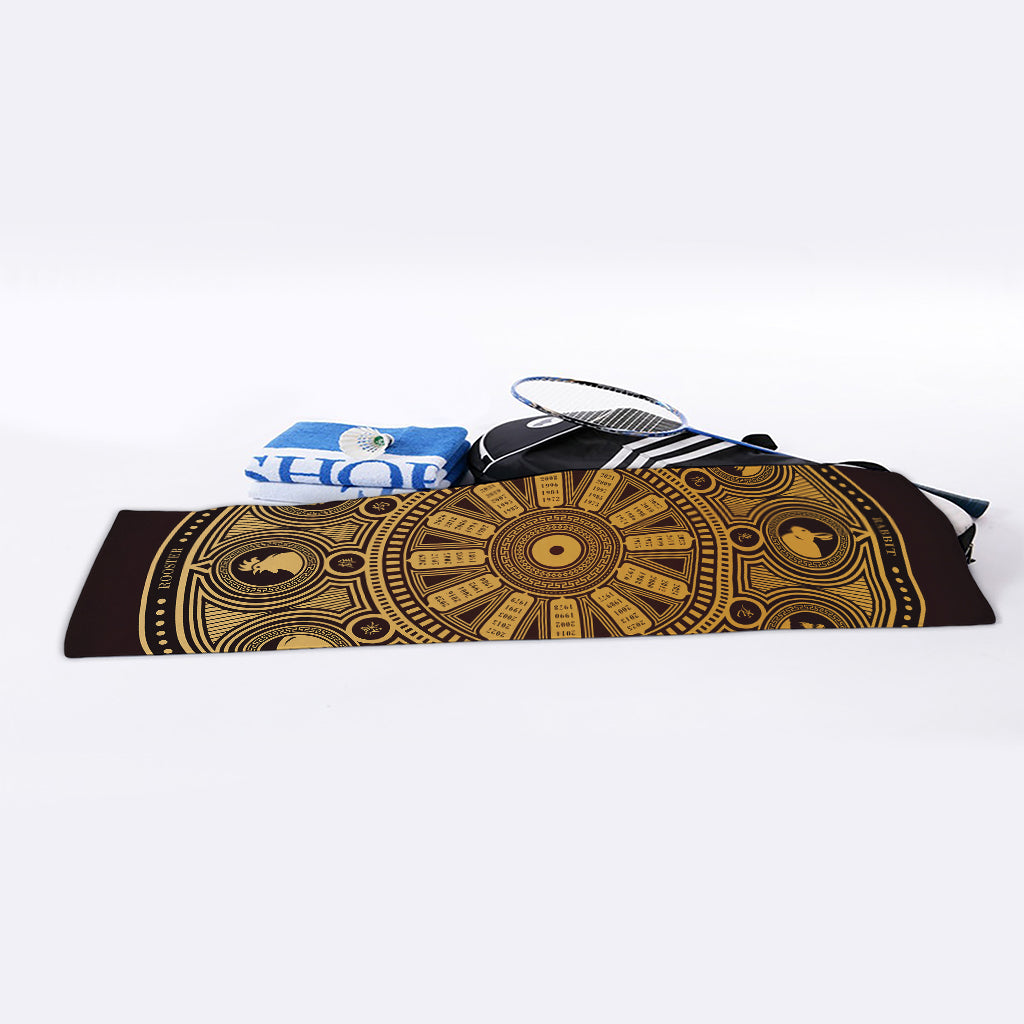 Chinese Zodiac Calendar Signs Print Sports Towel