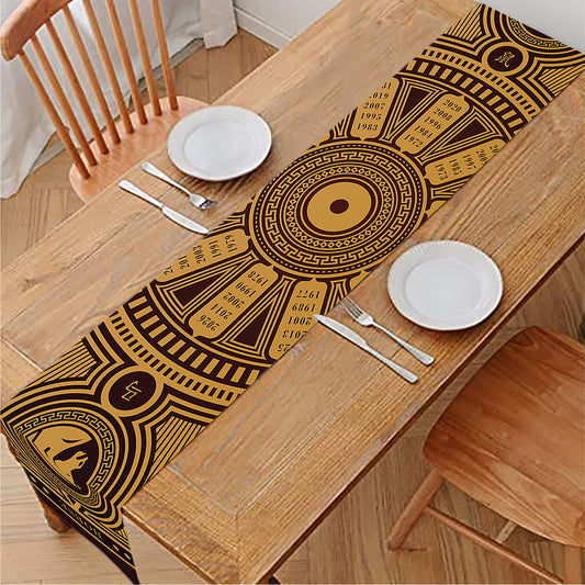 Chinese Zodiac Calendar Signs Print Table Runner