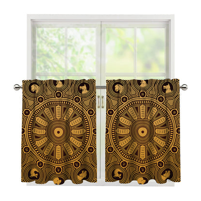 Chinese Zodiac Calendar Signs Print Tier Curtains