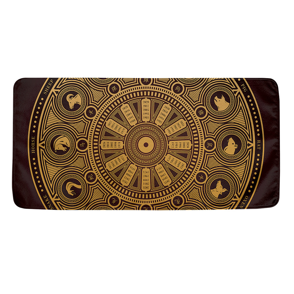 Chinese Zodiac Calendar Signs Print Towel