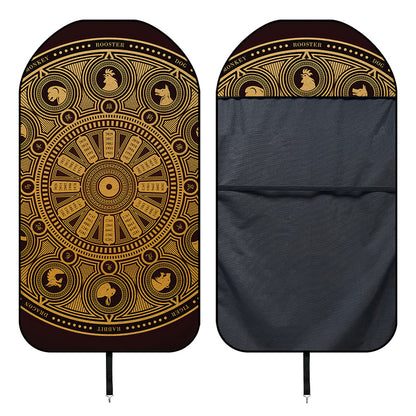 Chinese Zodiac Calendar Signs Print Waterproof Car Seat Cover