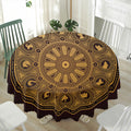 Chinese Zodiac Calendar Signs Print Waterproof Round Tablecloth