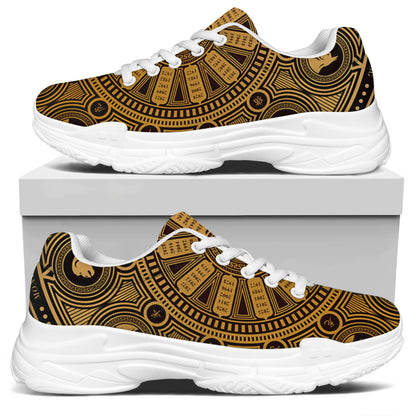 Chinese Zodiac Calendar Signs Print White Chunky Shoes