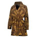 Chinese Zodiac Calendar Signs Print Women's Bathrobe