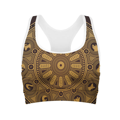 Chinese Zodiac Calendar Signs Print Women's Sports Bra