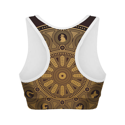 Chinese Zodiac Calendar Signs Print Women's Sports Bra