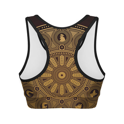Chinese Zodiac Calendar Signs Print Women's Sports Bra
