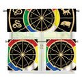 Chinese Zodiac Calendar Wheel Print 3 Piece Kitchen Curtains
