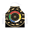 Chinese Zodiac Calendar Wheel Print Adjustable Apron