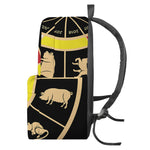 Chinese Zodiac Calendar Wheel Print Backpack