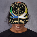Chinese Zodiac Calendar Wheel Print Baseball Cap
