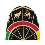 Chinese Zodiac Calendar Wheel Print Beanie