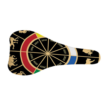 Chinese Zodiac Calendar Wheel Print Bicycle Seat Cover