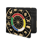 Chinese Zodiac Calendar Wheel Print Bifold Wallet
