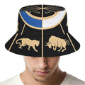 Chinese Zodiac Calendar Wheel Print Bucket Hat