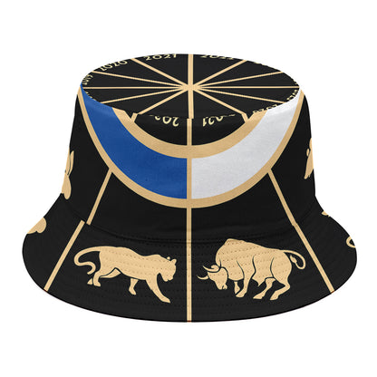 Chinese Zodiac Calendar Wheel Print Bucket Hat