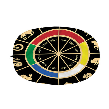 Chinese Zodiac Calendar Wheel Print Car Side Mirror Covers