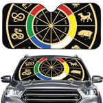 Chinese Zodiac Calendar Wheel Print Car Windshield Sun Shade