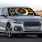 Chinese Zodiac Calendar Wheel Print Car Windshield Sun Shade