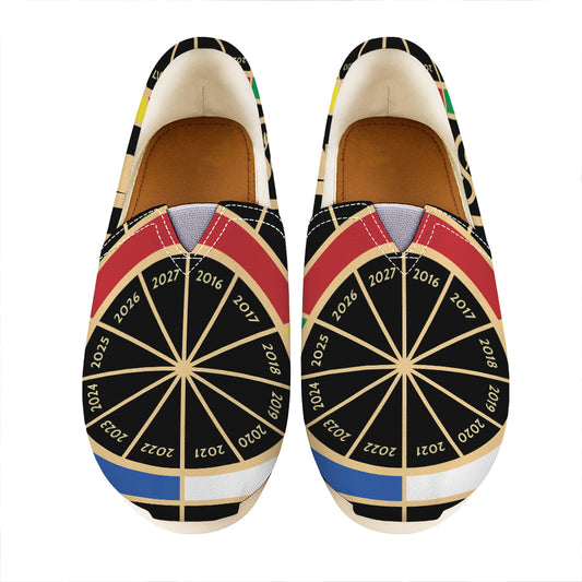 Chinese Zodiac Calendar Wheel Print Casual Shoes