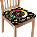 Chinese Zodiac Calendar Wheel Print Chair Cushion Cover